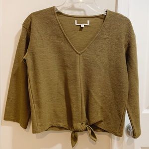 NWOT Madewell Long-Sleeve Tie-Front Top